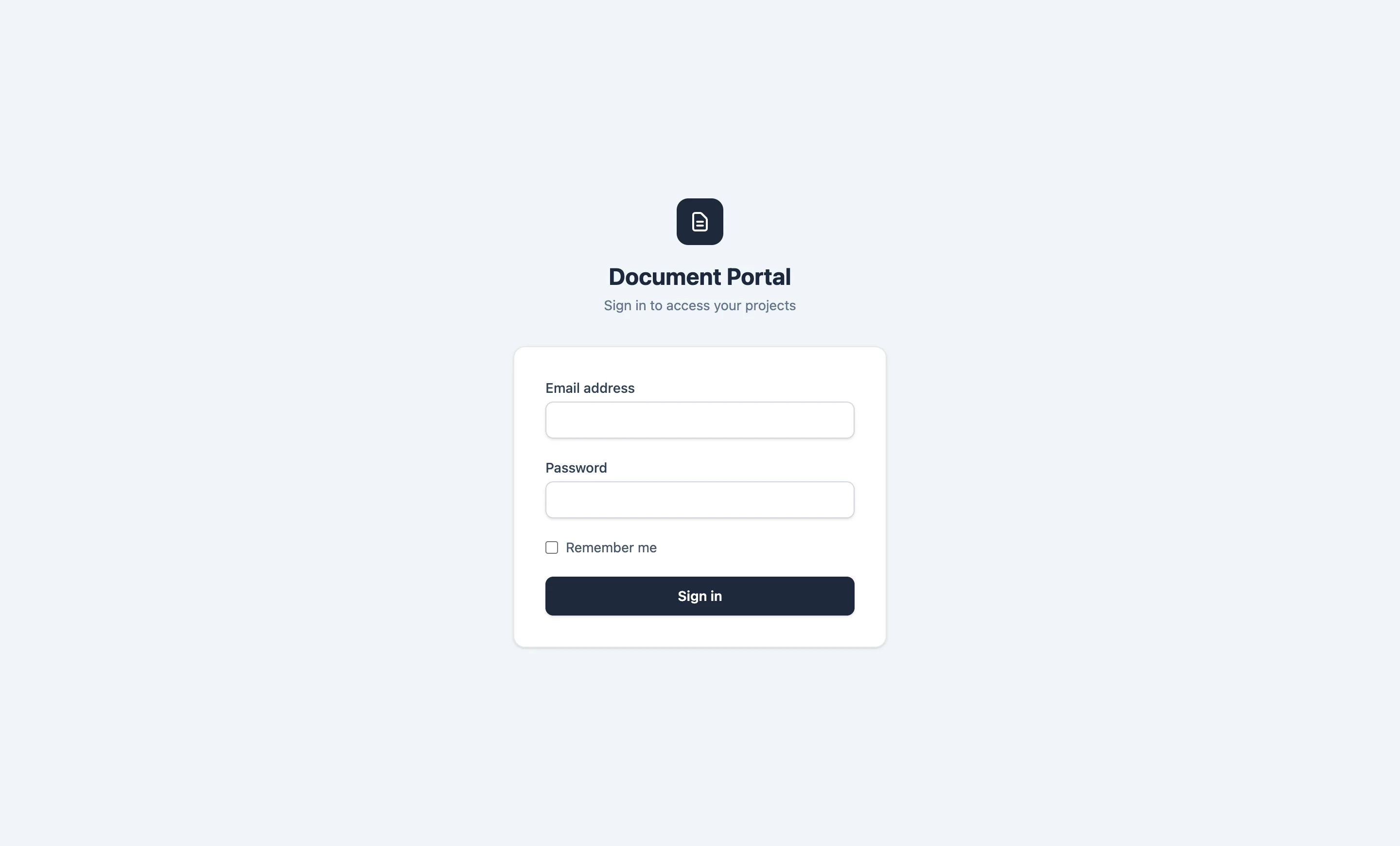 Document Portal — login page