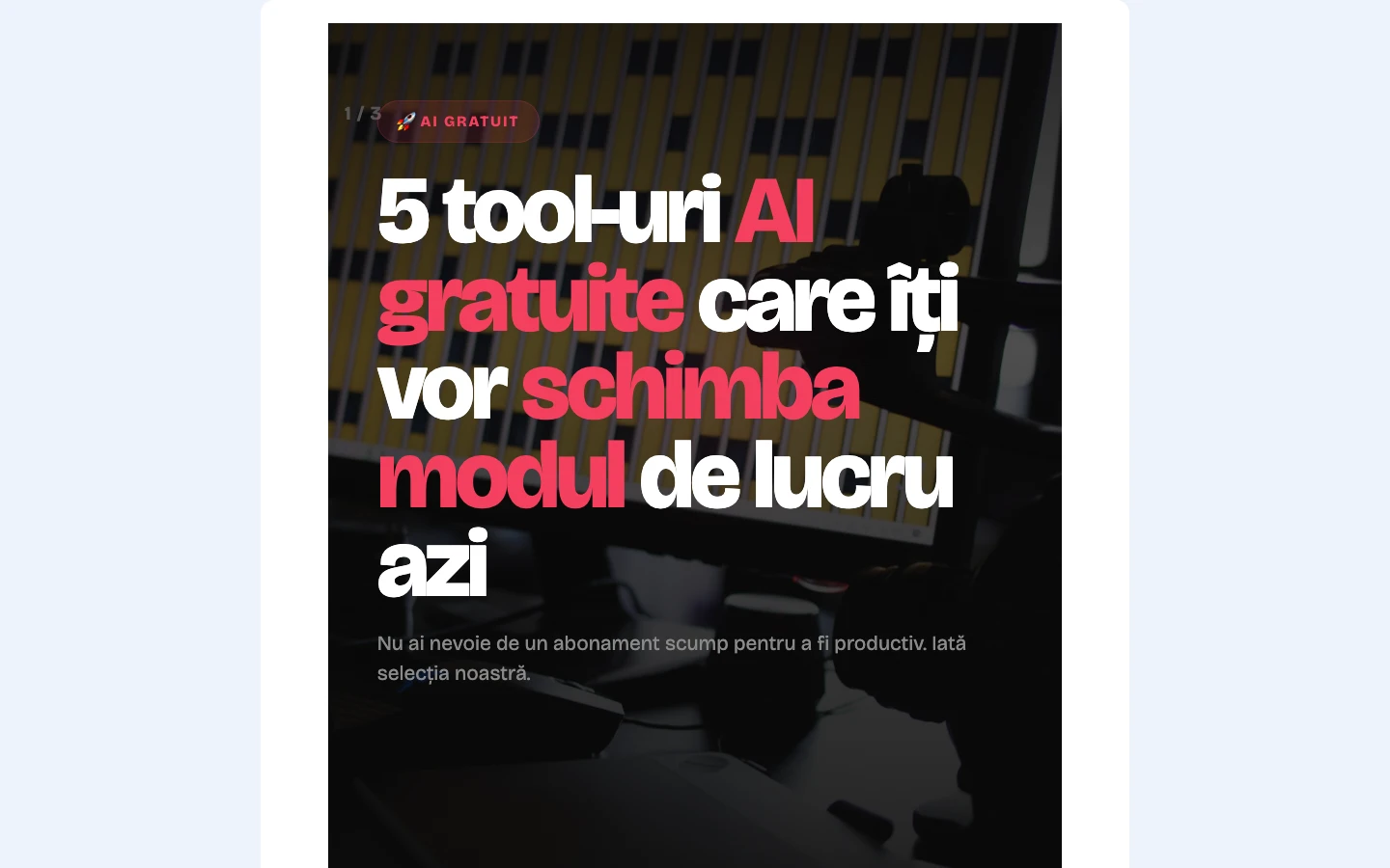 Generated Instagram carousel slide with AI background image